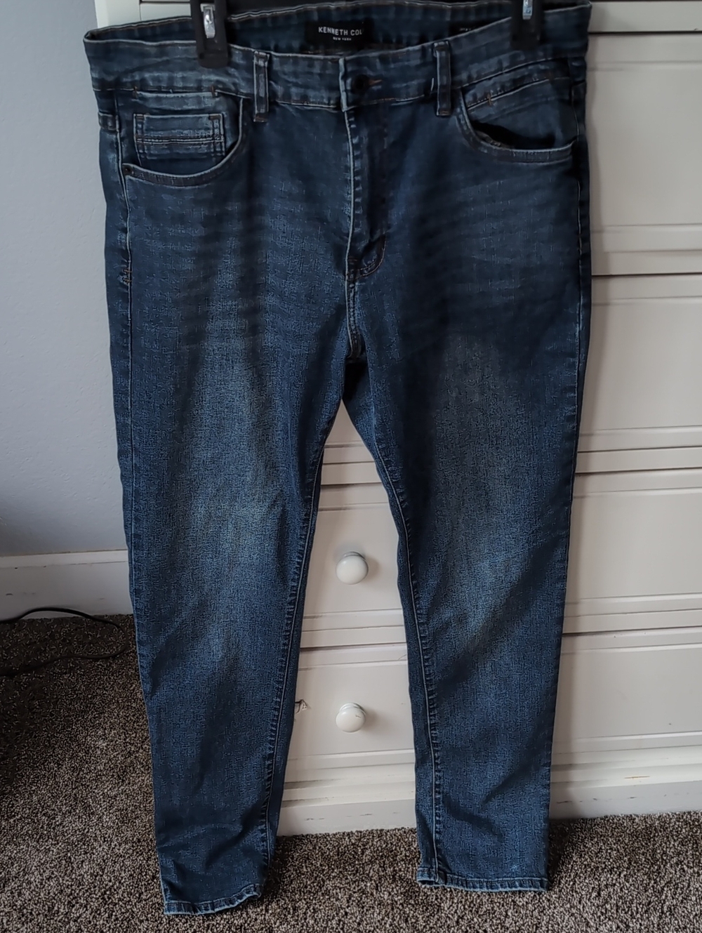 Kenneth Cole Straight-Fit Men's Jeans in Dark Blue Wash